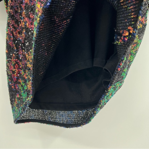 Sanctuary Multicolor Sequin Scoop Back Short Sleeve Top Size S Evening Event - Picture 5 of 6